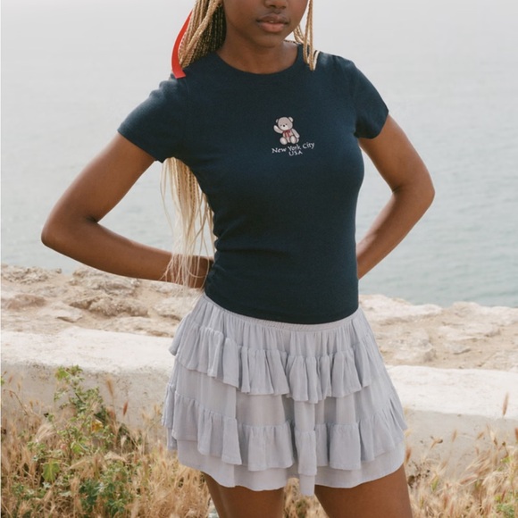 Hollister tiered mini skort skirt NWT blue large - Picture 6 of 8